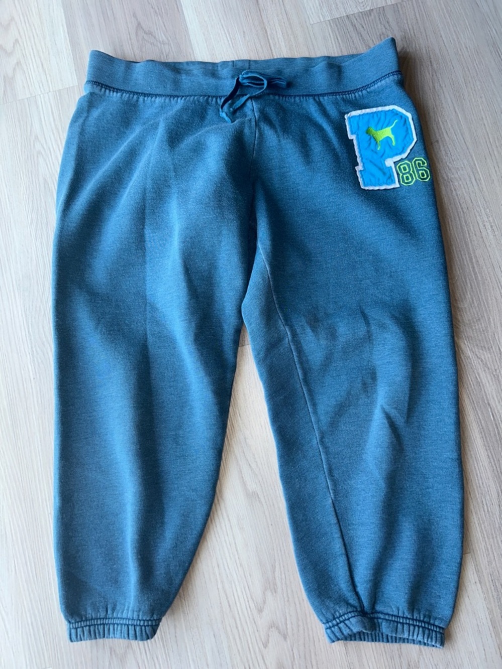 Victoria’s Secret PINK Y2K Vintage Joggers Sweatpants L Blue Cotton Crop